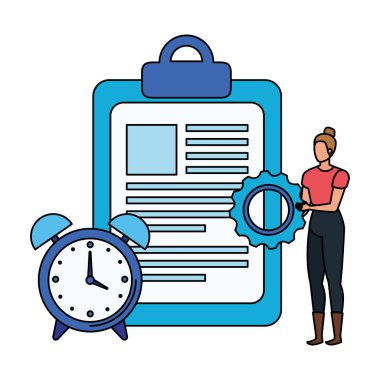 kontrol listesi karakteri ile genç kadın