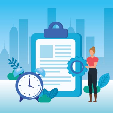 kontrol listesi karakteri ile genç kadın