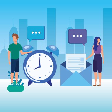 genç bir çift ile çalar saat