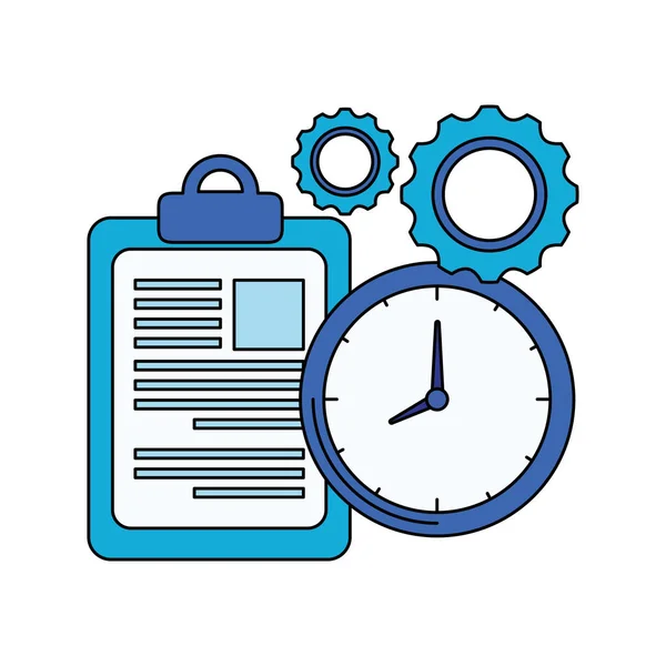 Reloj de tiempo reloj y lista de verificación — Vector de stock