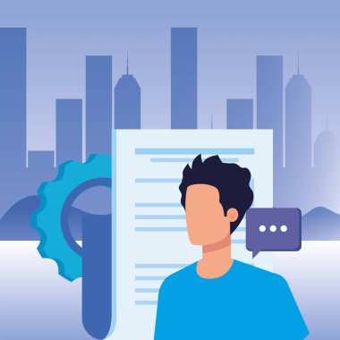 kağıt belge ile genç adam