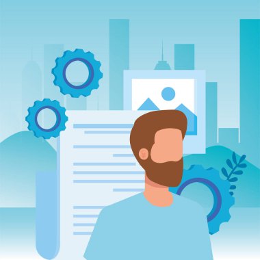 kağıt belge ile genç adam