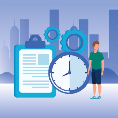 kontrol listesi karakteri ile genç adam