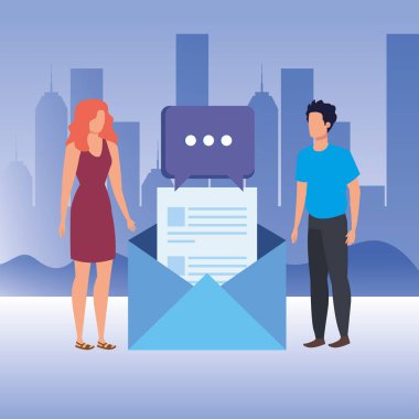 Genç çift zarf posta ile