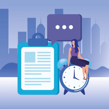 kontrol listesi karakteri ile genç kadın