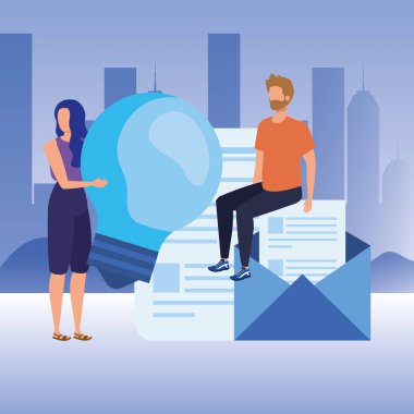 Genç çift zarf posta ile