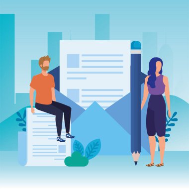 Genç çift zarf posta ile