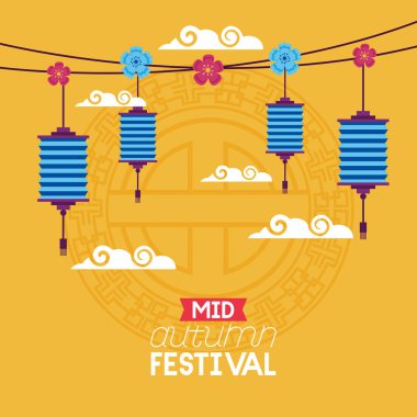 kutlama orta sonbahar festival kartı