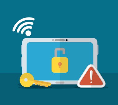 teknoloji internet güvenlik düz tasarım