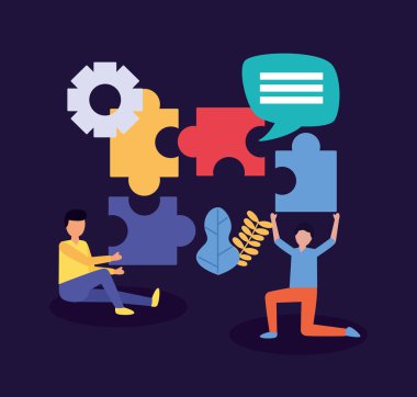 insanlar takım çalışması düz tasarım görüntüsü