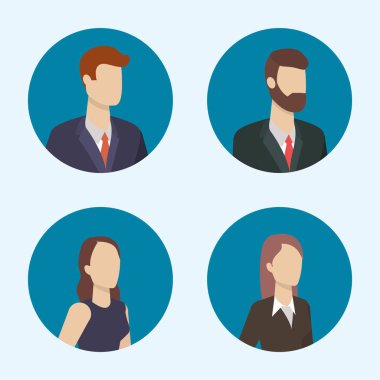 iş adamları karakterleri yuvarlak simgeler