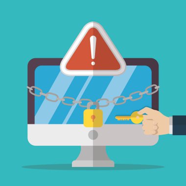 teknoloji internet güvenlik düz tasarım