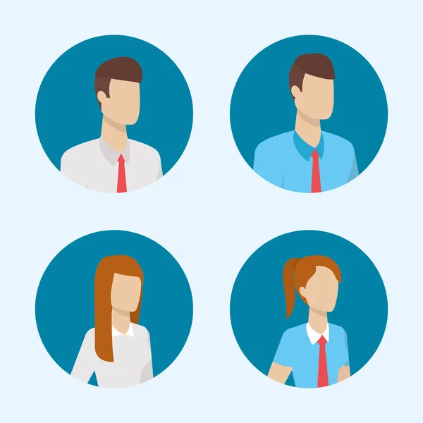 Business people characters round icons — Stock Vector