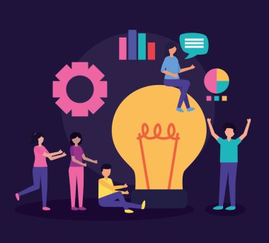 insanlar takım çalışması düz tasarım görüntüsü