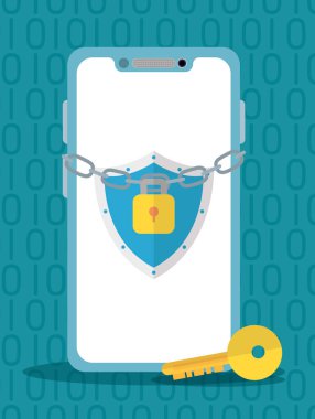 teknoloji internet güvenlik düz tasarım