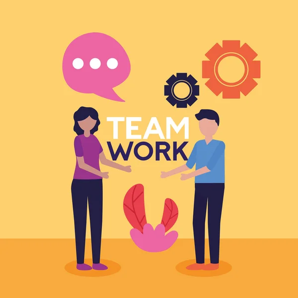 Menschen Teamwork flache Design-Image — Stockvektor