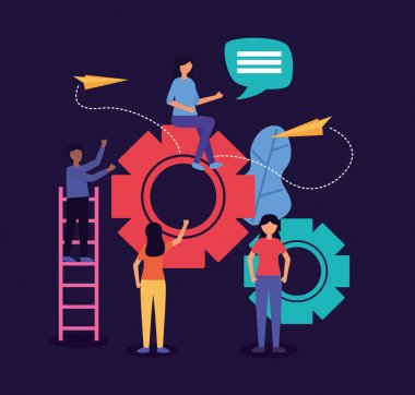 insanlar takım çalışması düz tasarım görüntüsü