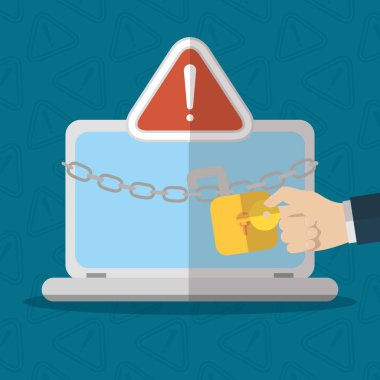 teknoloji internet güvenlik düz tasarım