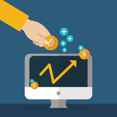 kripto para birimi ve dolar finans simgeleri tasarım