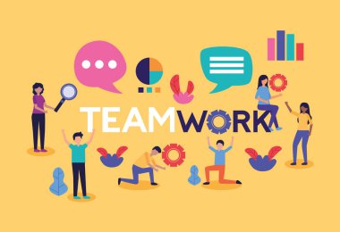 insanlar takım çalışması düz tasarım görüntüsü