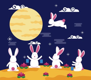 kutlama orta sonbahar festival kartı