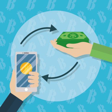 kripto para para finans düz tasarım