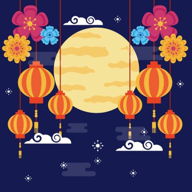 kutlama orta sonbahar festival kartı