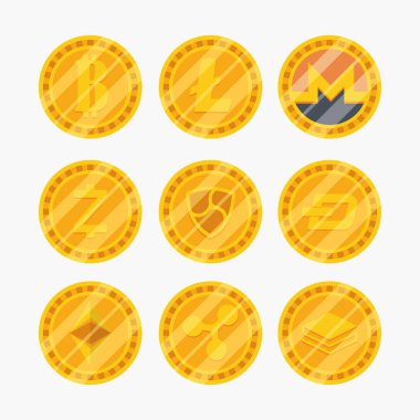 kripto para para finans düz tasarım