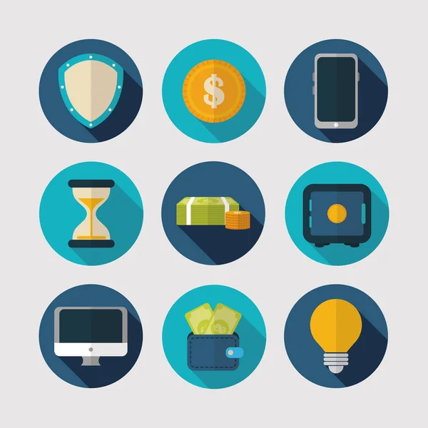 Finance business icons flat design — Stock Vector