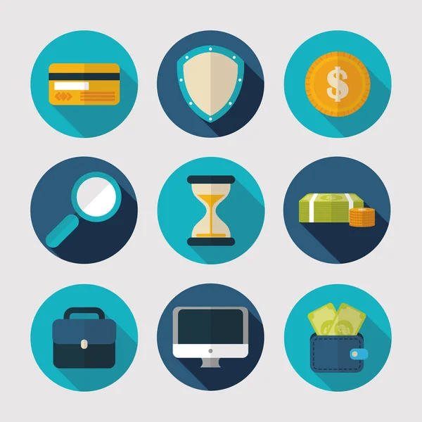 Finance business icons flat design — Stock Vector