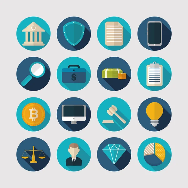 Finance business icons flat design — Stock Vector