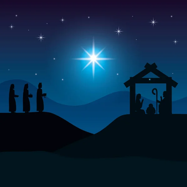 Célébration joyeux Noël mangeoire plat design — Image vectorielle