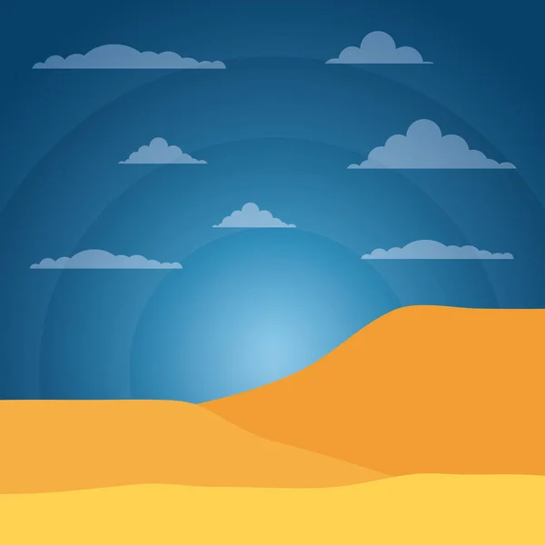 Paisagem deserto areia céu luz sol — Vetor de Stock