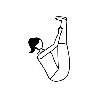 Kız yoga yapıyor vektör tasarımı poz