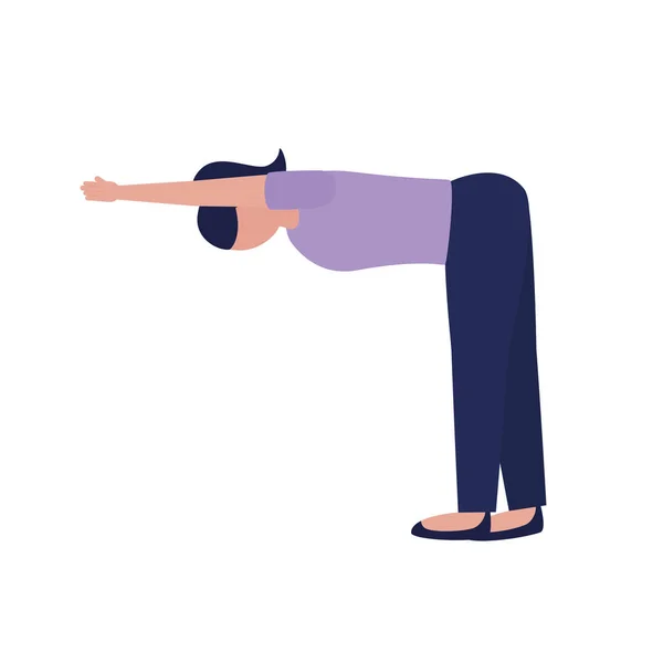 Chica haciendo yoga pose vector diseño — Vector de stock