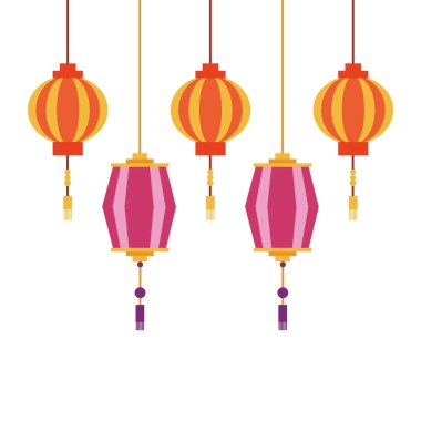 Çin fenerler vektör tasarımı