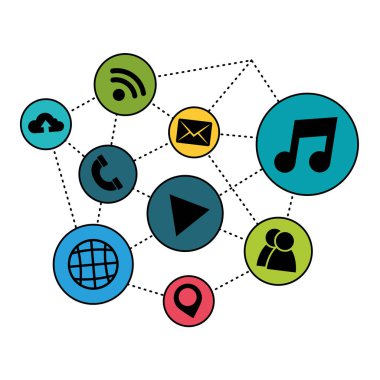 Sosyal medya ve multimedya vektör tasarımı