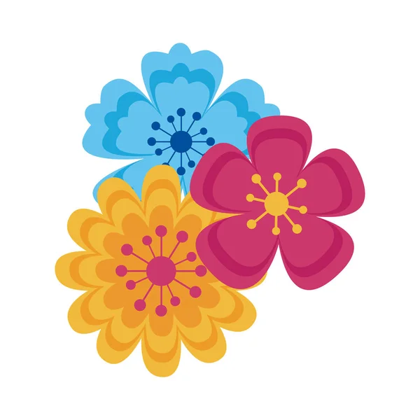 Geïsoleerde bloemen ornament ontwerp — Stockvector