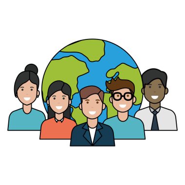 İzole kadın ve erkek avatarları tasarım