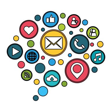 Sosyal medya ve multimedya vektör tasarımı