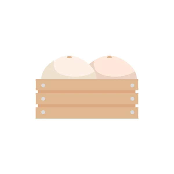 Melons in wooden box icon — Stock Vector