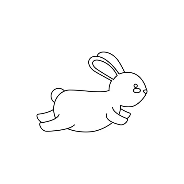 Lindo y pequeño personaje de conejo — Vector de stock