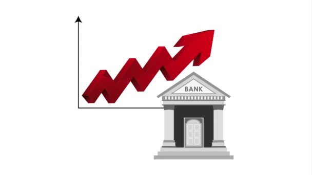 Finanční a hospodárné budování bank — Stock video
