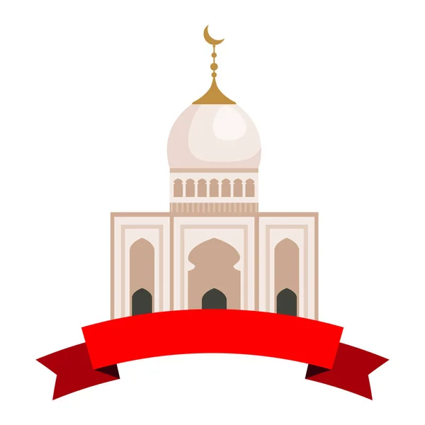 Taj mahal Moschee Gebäude mit Schleife — Stockvektor