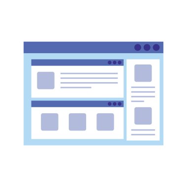 Web sayfası şablonu izole edilmiş simgesi