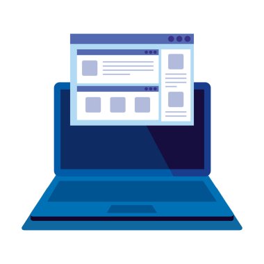 Web sayfası şablonu ile dizüstü bilgisayar