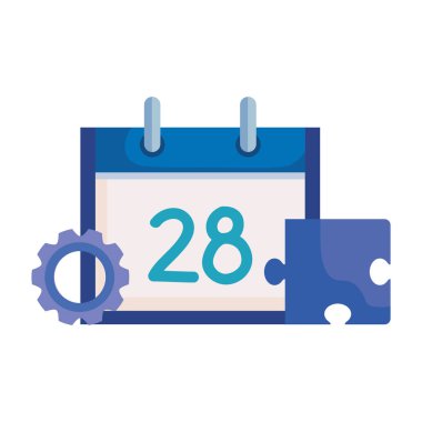 dişli ve bulmaca ile takvim hatırlatma