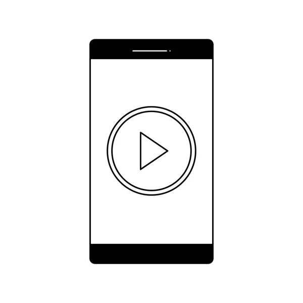 再生ボタン付きスマートフォンデバイス — ストックベクタ