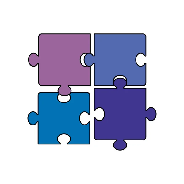 Puzzle pièces de jeu icône isolée — Image vectorielle