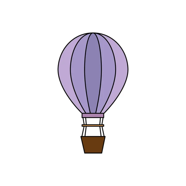 Balloon air hot flying icon — Stock Vector